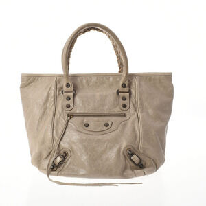 BALENCIAGA The Sunday Gray Leather Handbag